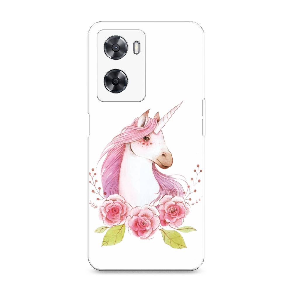 

Чехол на Oppo A57 4G "Единорог цветы", Белый;розовый;серый, 2511950-1
