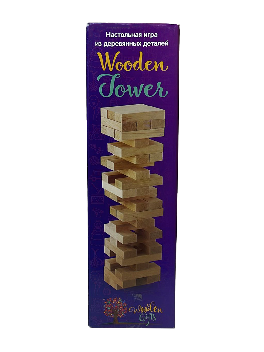 фото Настольная игра дженга "падающая башня" из дерева 54 бруска, для всей семьи urm