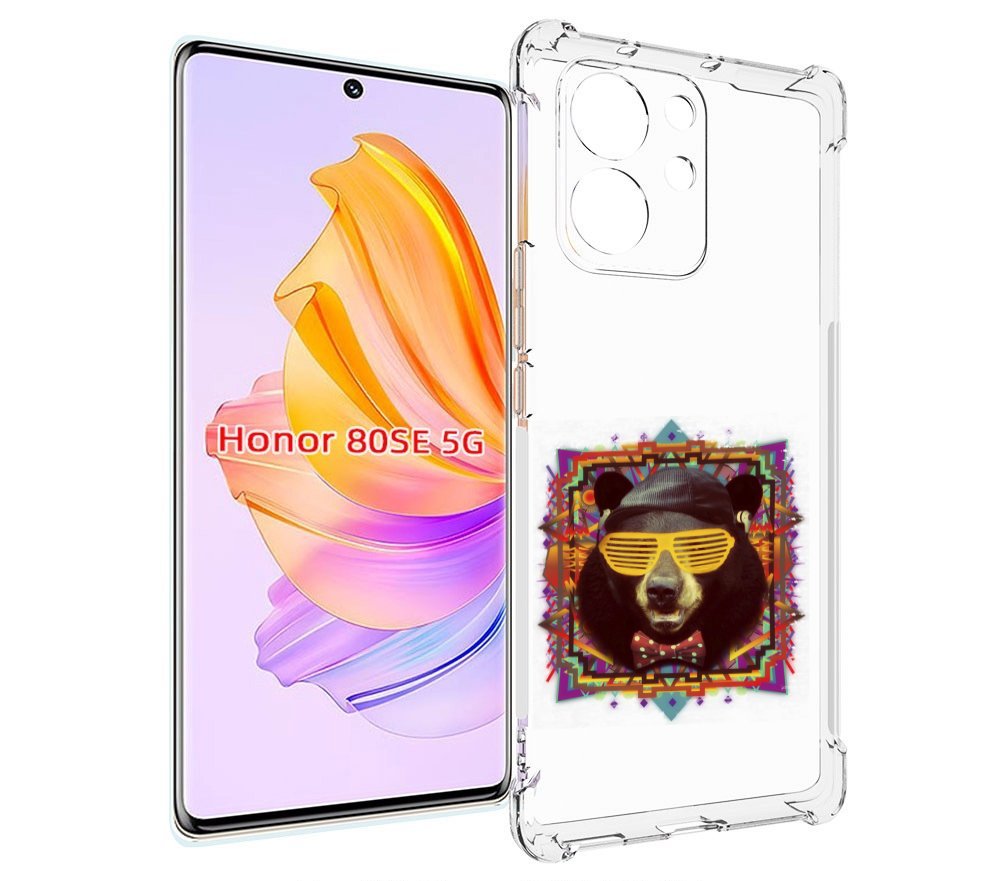 

Чехол MyPads Медведь в очках для Honor 80 SE, Прозрачный, Tocco