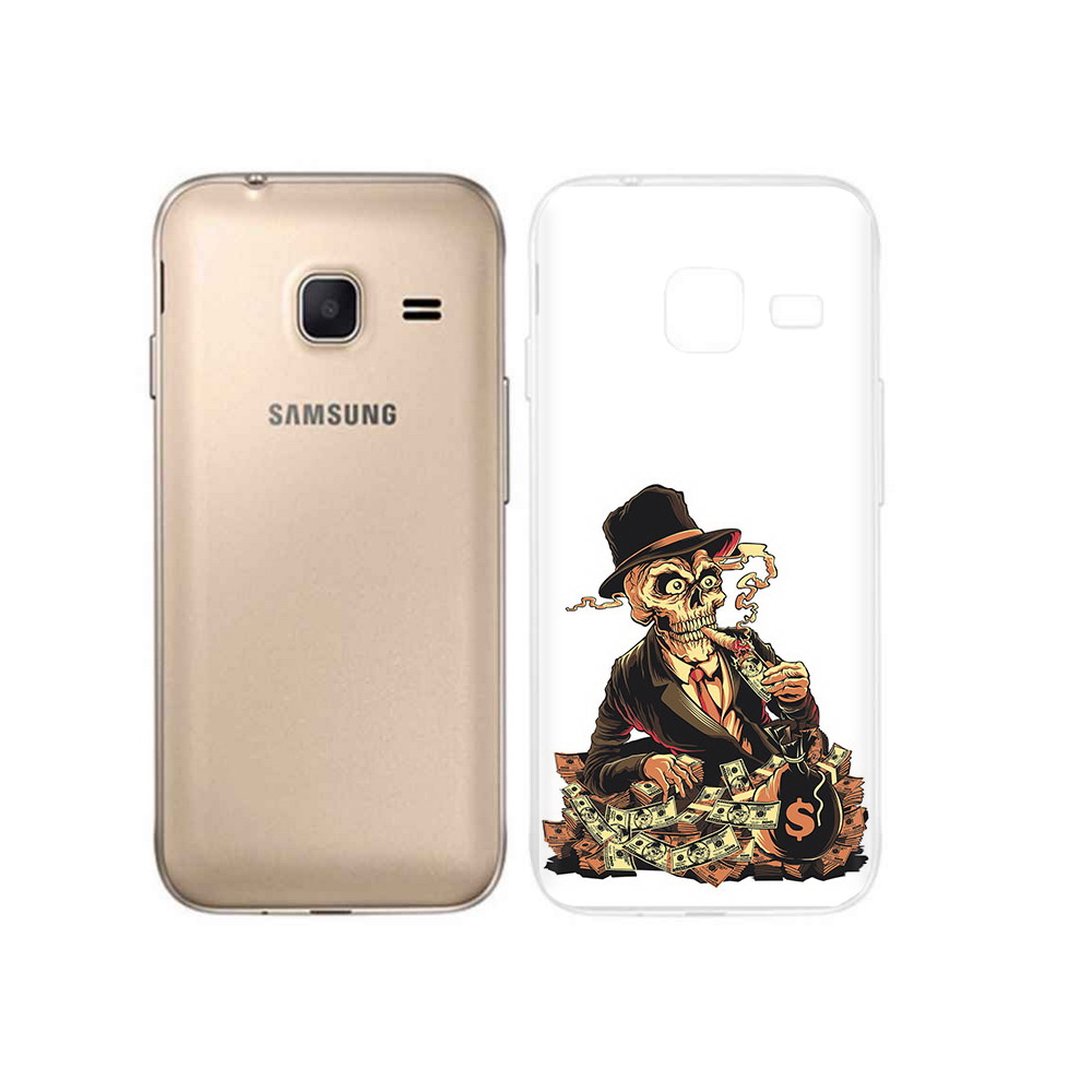 

Чехол MyPads Tocco для Samsung Galaxy J1 mini нарисованный череп с сигаретой, Tocco