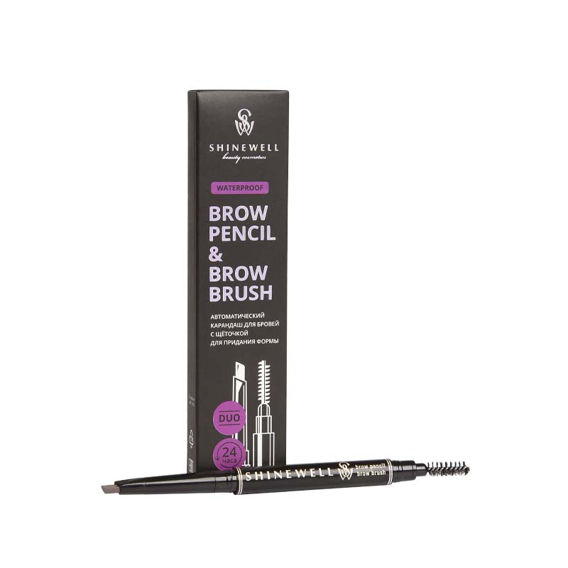 Автоматический карандаш для бровей Shinewell Brow pencil & Brow Brush т 04 relove revolution карандаш автоматический для бровей со щеточкой blade brow pencil