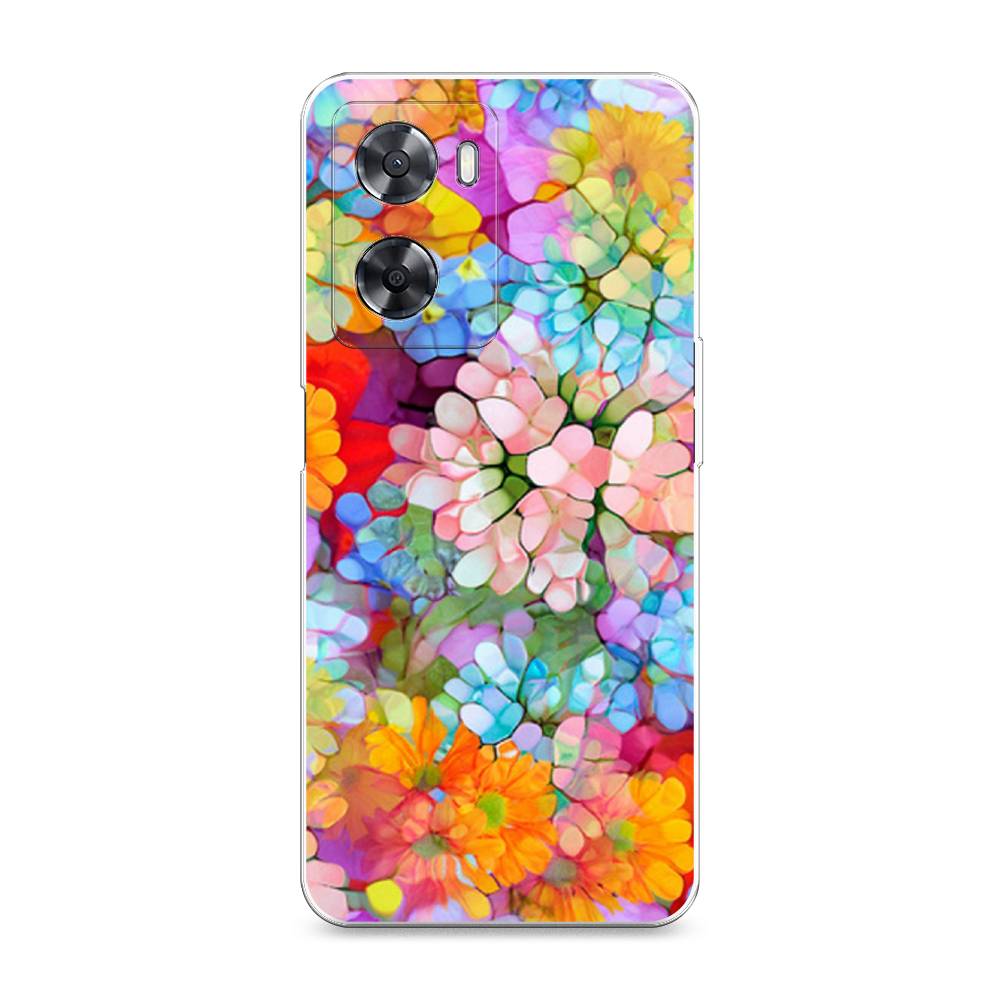 

Чехол на Oppo A57 4G "Цветы витраж", Оранжевый;розовый;голубой, 2511950-3