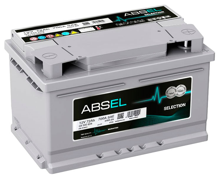 

Аккумулятор Absel Selection 12V 72Ah 640A (278X175X175) Оп