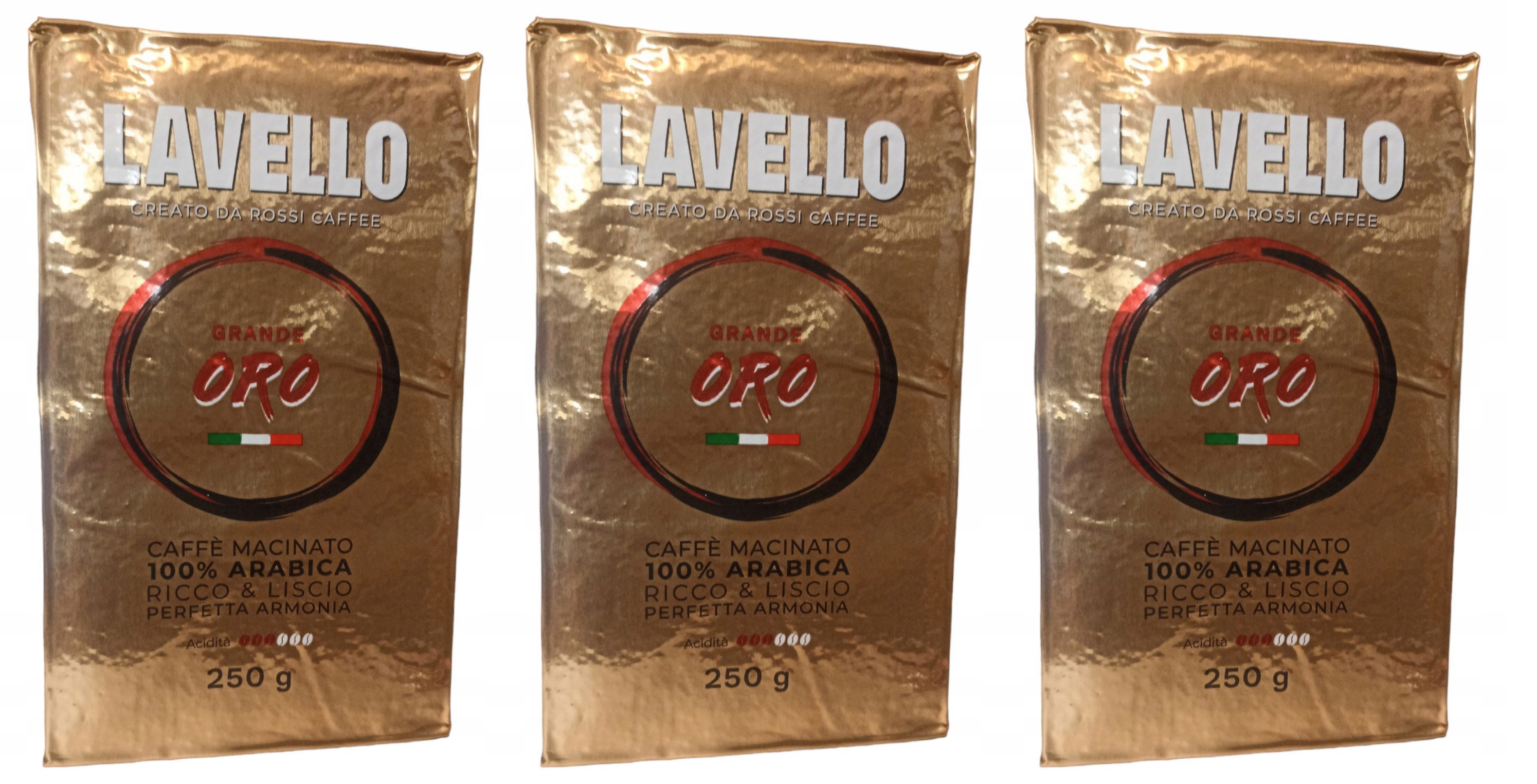 

ККофе LAVELLO Grande ORO молотый арабика 100%, 250 г х 3 шт, Grand ORO 250