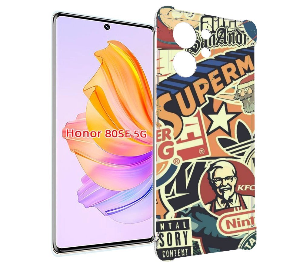 

Чехол MyPads Лейблы-на-постере для Honor 80 SE, Прозрачный, Tocco