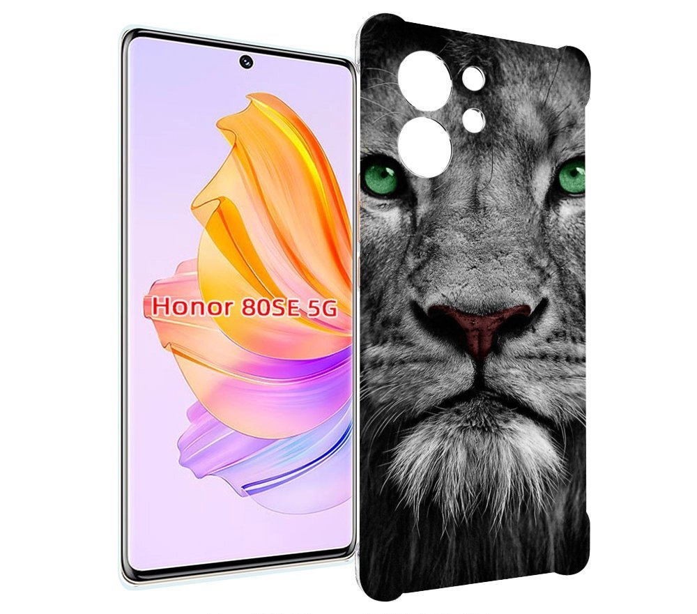 

Чехол MyPads Лев-зеленоглазый мужской для Honor 80 SE, Прозрачный, Tocco