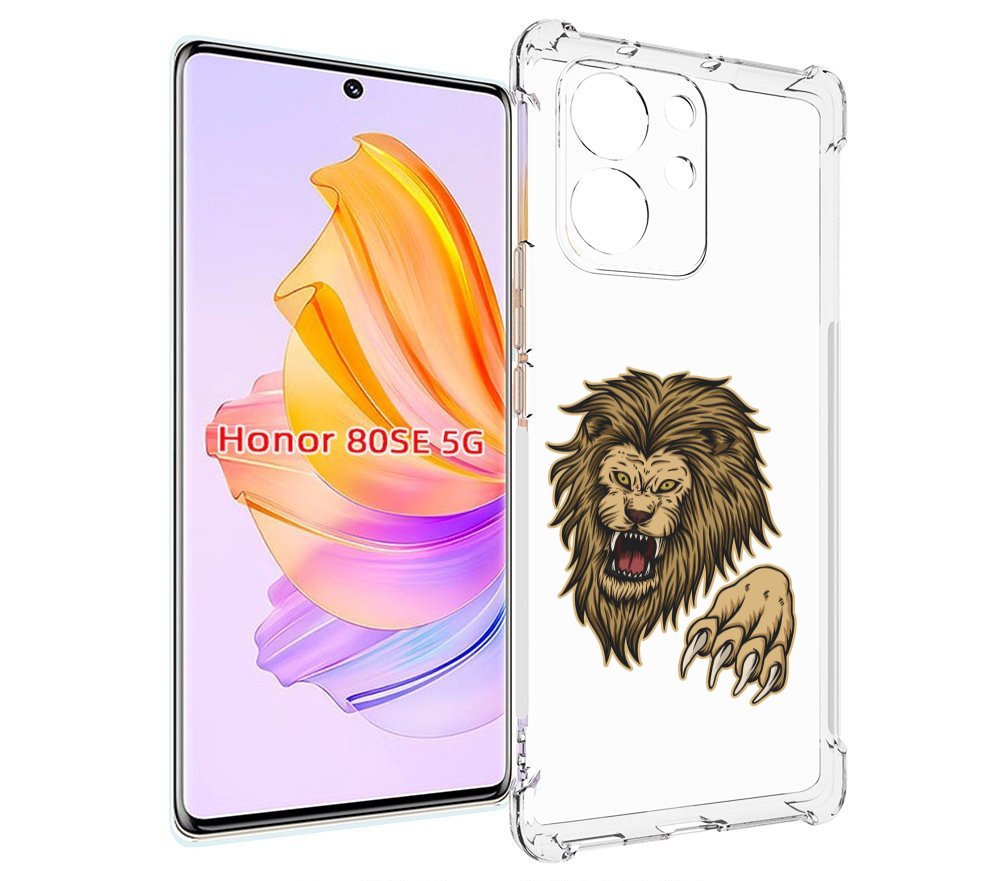 

Чехол MyPads Лев-завоеватель мужской для Honor 80 SE, Прозрачный, Tocco