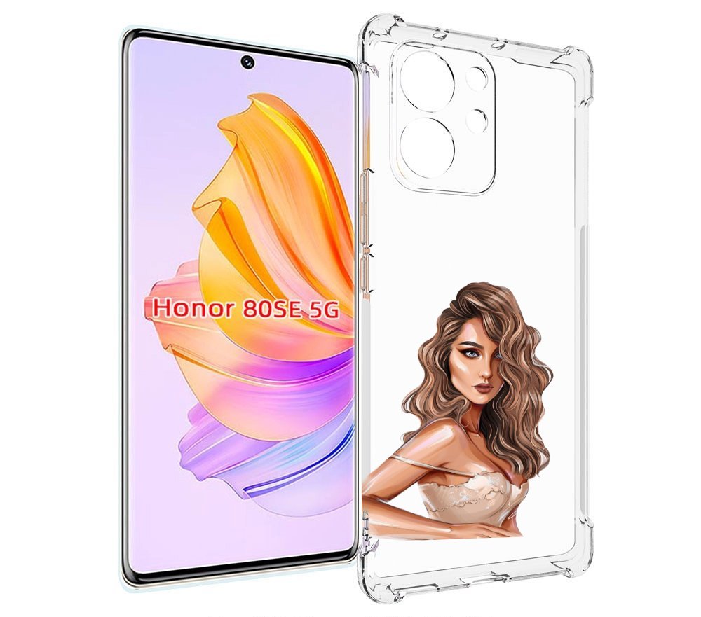 

Чехол MyPads Кудрявая-девушка женский для Honor 80 SE, Прозрачный, Tocco