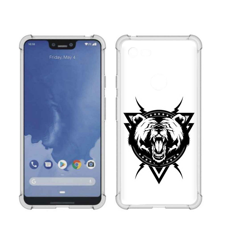 

Чехол MyPads Tocco для Google Pixel 3 XL медведь в треугольнике, Прозрачный, Tocco