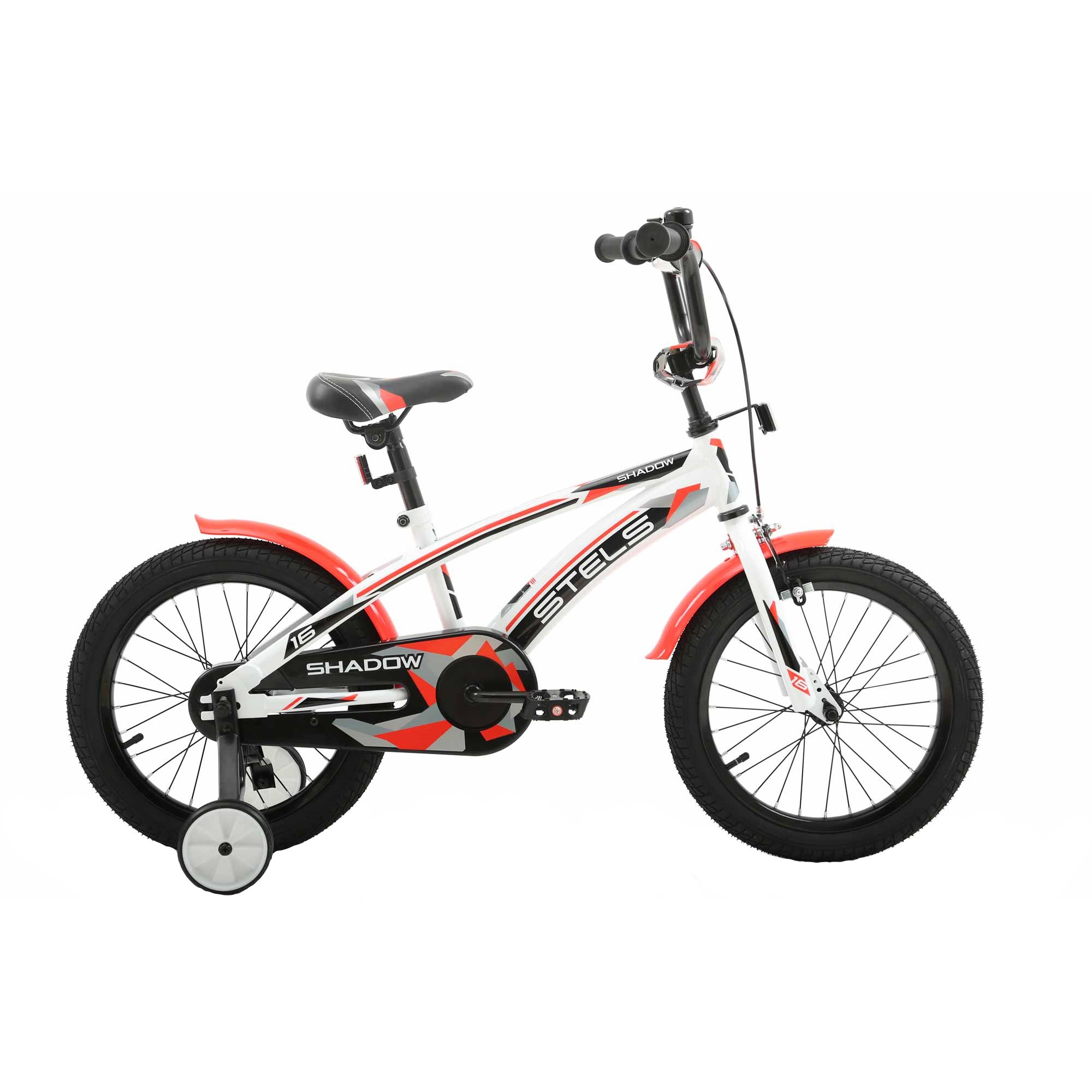 Детский велосипед STELS Shadow VC 16 Z010 9, 5 Белый/Красный, с боковыми колесами