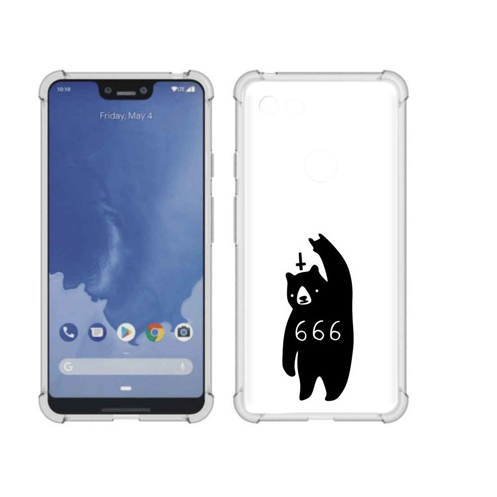 

Чехол MyPads Tocco для Google Pixel 3 XL медведь 666, Прозрачный, Tocco