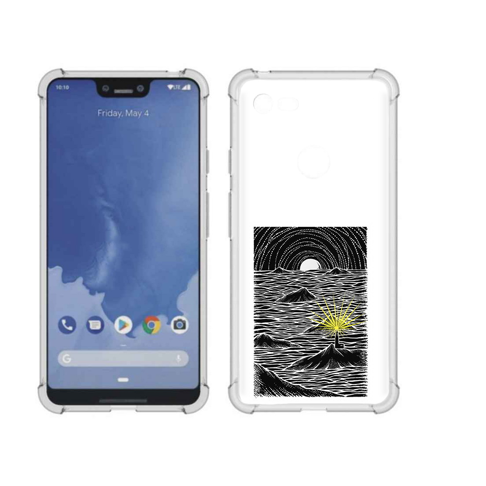 

Чехол MyPads Tocco для Google Pixel 3 XL маяк в черно белом море, Прозрачный, Tocco