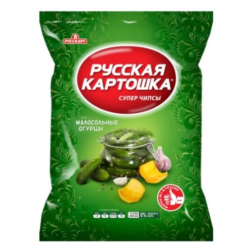 Чипсы картофельные Русская Картошка со вкусом малосольных огурцов 105 г