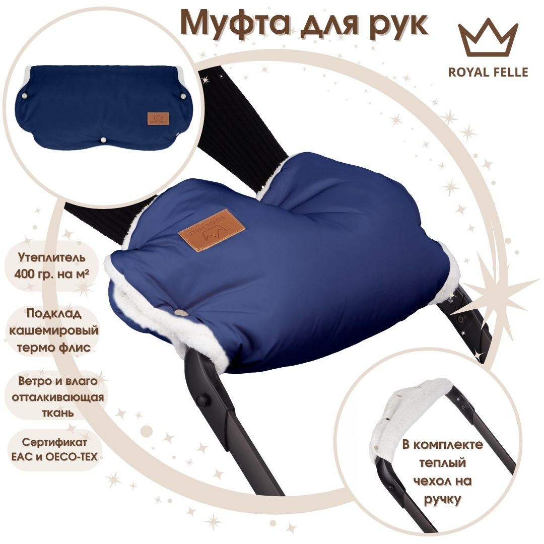 Муфта для рук на коляску Comfort ROYAL FELLE Blue 1910₽