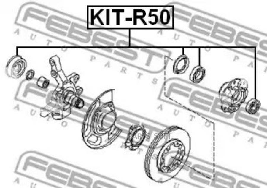 

Подшипник ступицы FEBEST KIT-R50