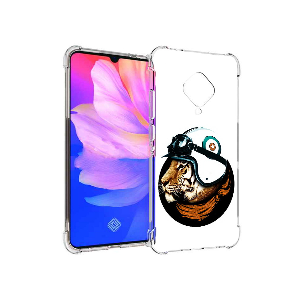 

Чехол MyPads Tocco для Vivo V17 Тигр в шлеме (PT147343.378.171), Прозрачный, Tocco