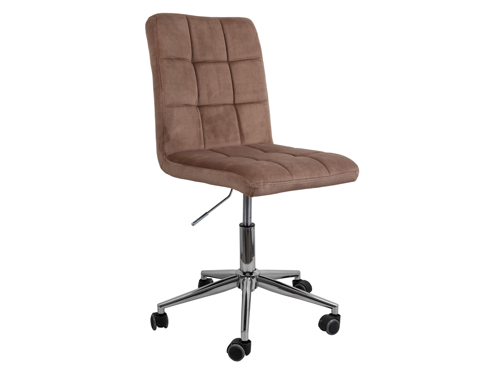 фото Офисное кресло стул fiji, поворотный капучино, велюр/хром базистрейд