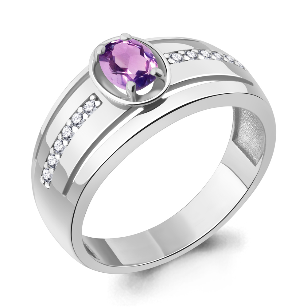 

Кольцо из серебра с аметистом\фианитом Aquamarine Aquamarine 6952404А_925_р р, 6952404А_925_р