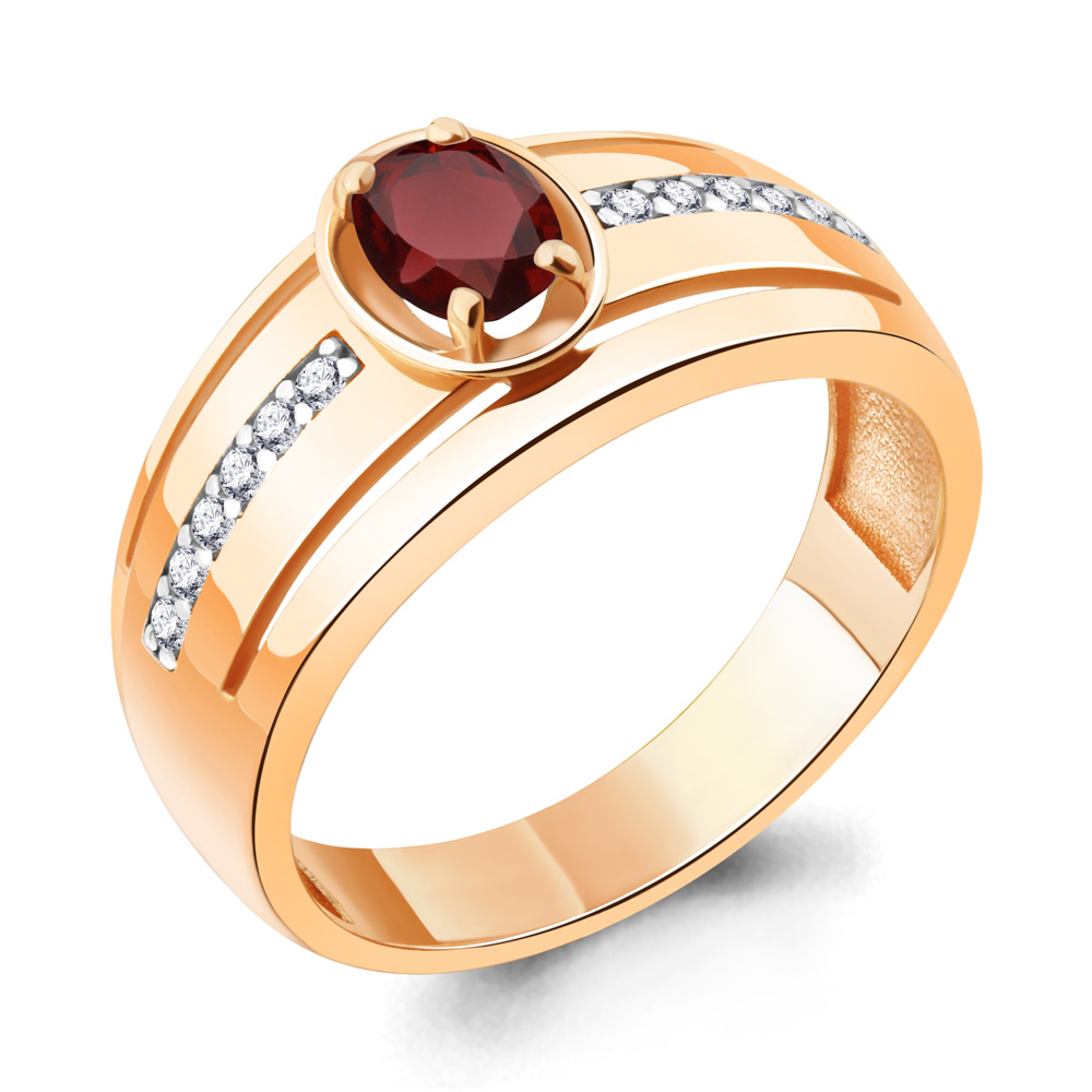 

Кольцо из серебра с гранатом Aquamarine Aquamarine 6952403А_925_з р. 17, 6952403А_925_з