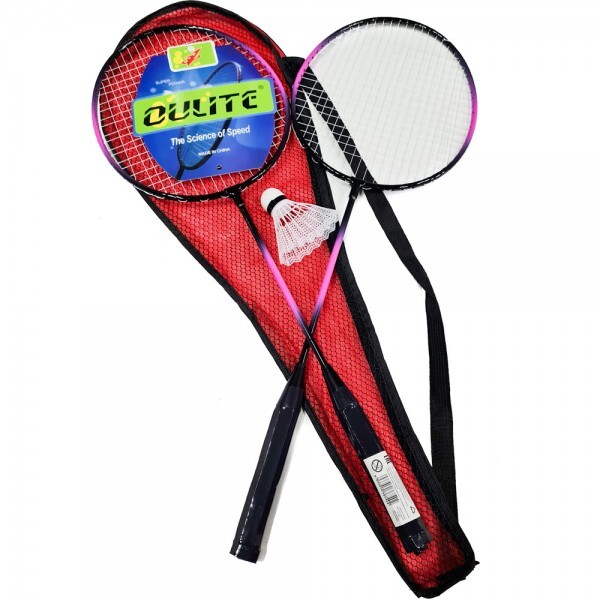 Бадминтон металлический Bolalar 2 ракетки + воланчик розовый 25767-7B