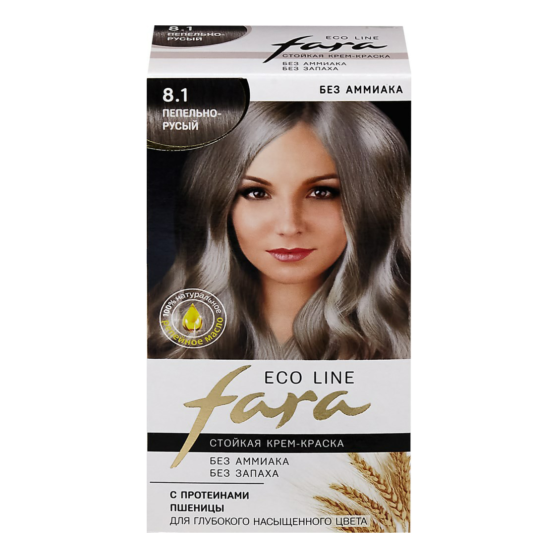Краска для волос Fara Eco Line тон 8,1 пепельно-русый 125 г