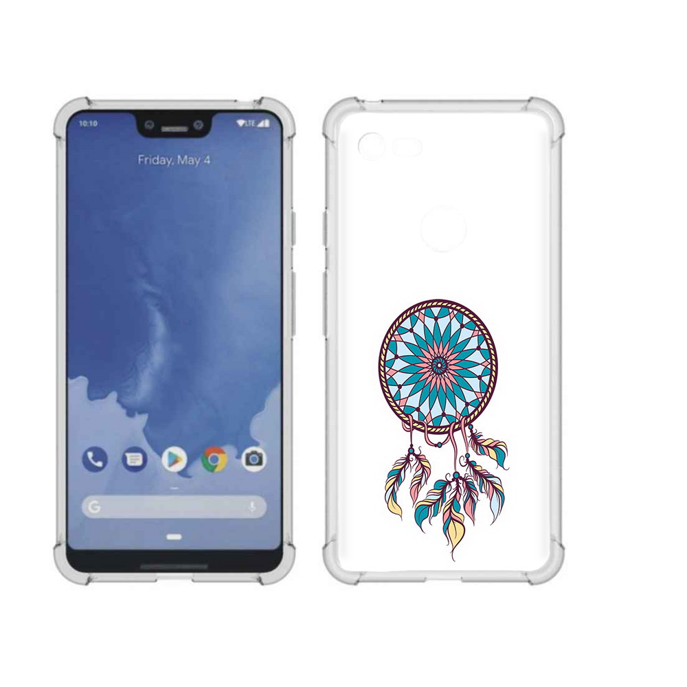 

Чехол MyPads Tocco для Google Pixel 3 XL ловец снов синий, Прозрачный, Tocco