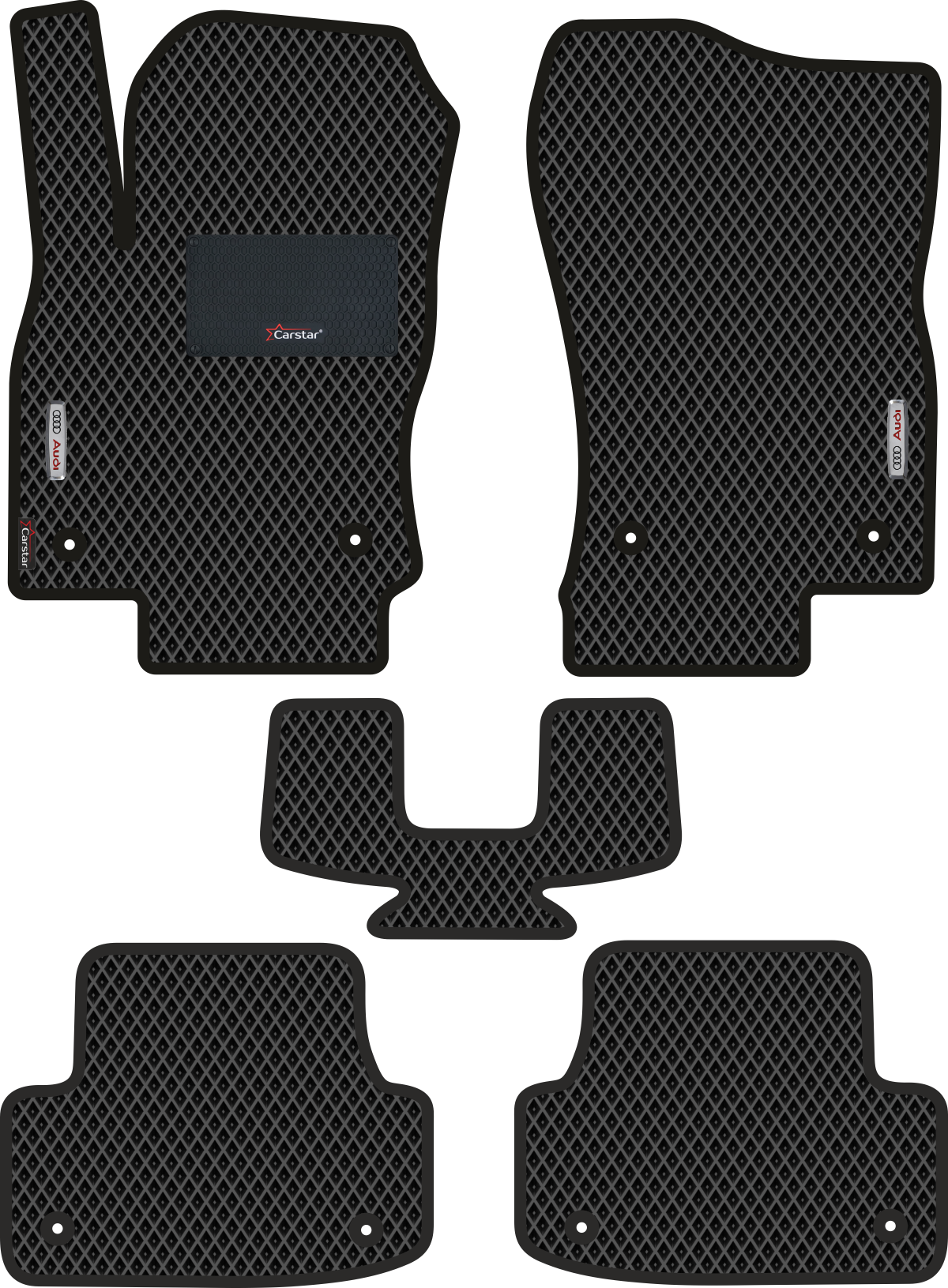 

Комплект ковриков Kupi-Kovrik EVA для Audi A3 III (2012-2020), чёрный,подпятник,2 эмблемы