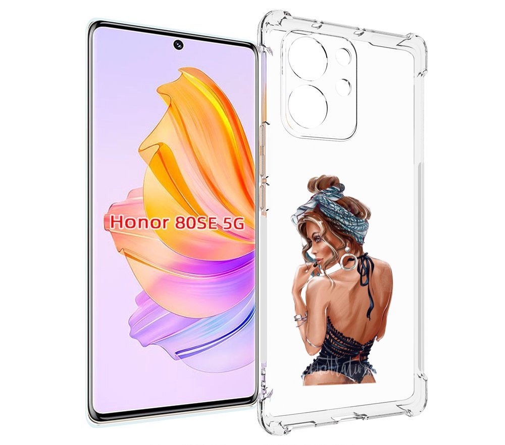

Чехол MyPads Красивая-дама женский для Honor 80 SE, Прозрачный, Tocco