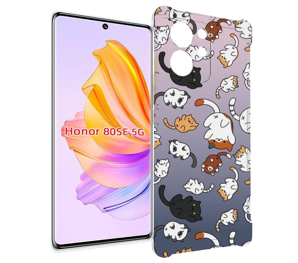 

Чехол MyPads Котики-летают для Honor 80 SE, Прозрачный, Tocco
