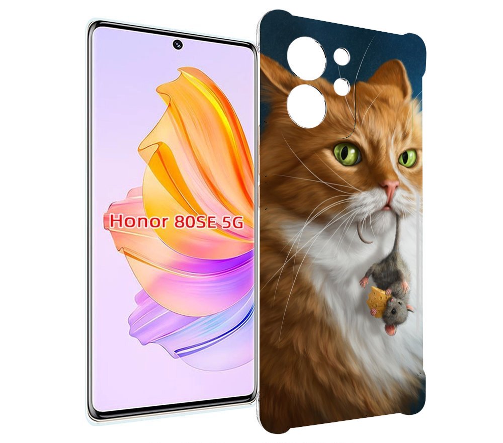 

Чехол MyPads Кот-и-мышь для Honor 80 SE, Прозрачный, Tocco