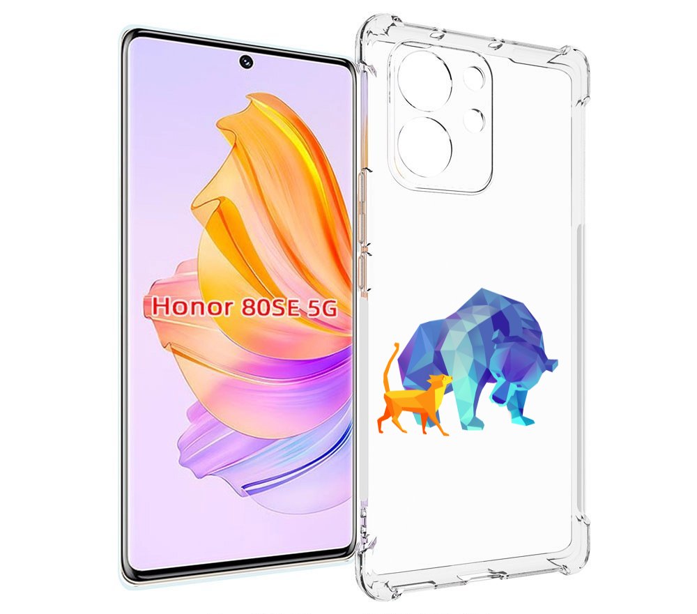 

Чехол MyPads Кот-и-медведь для Honor 80 SE, Прозрачный, Tocco