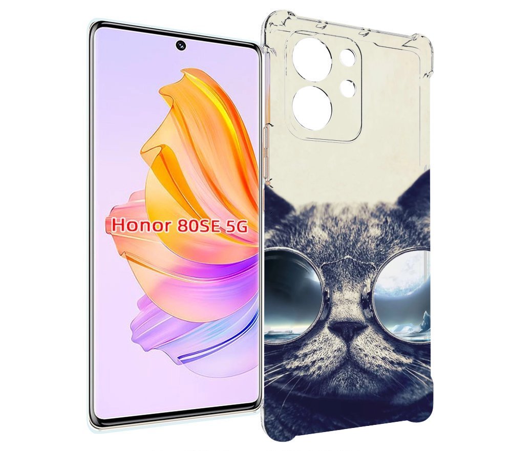 

Чехол MyPads Кот-в-очках-2 для Honor 80 SE, Прозрачный, Tocco