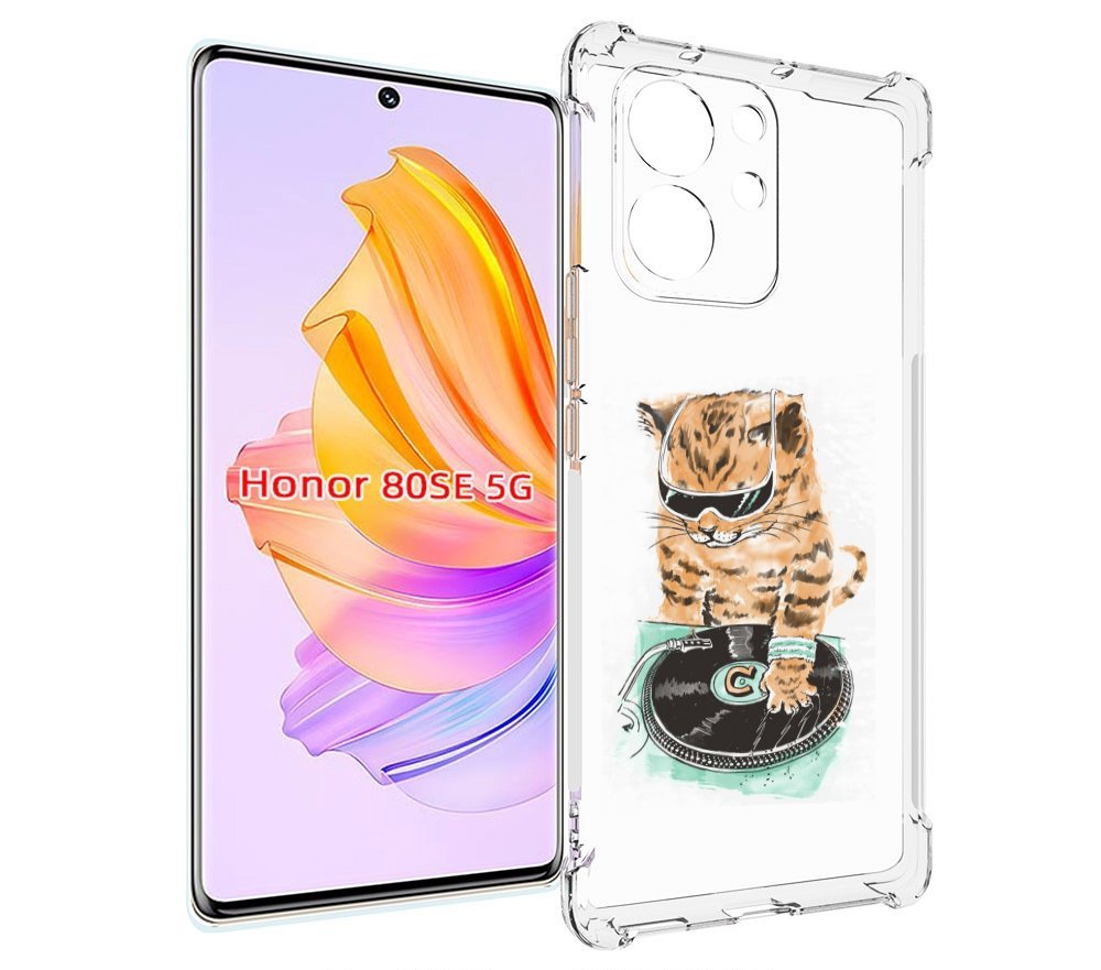 

Чехол MyPads Кот диджей для Honor 80 SE, Прозрачный, Tocco