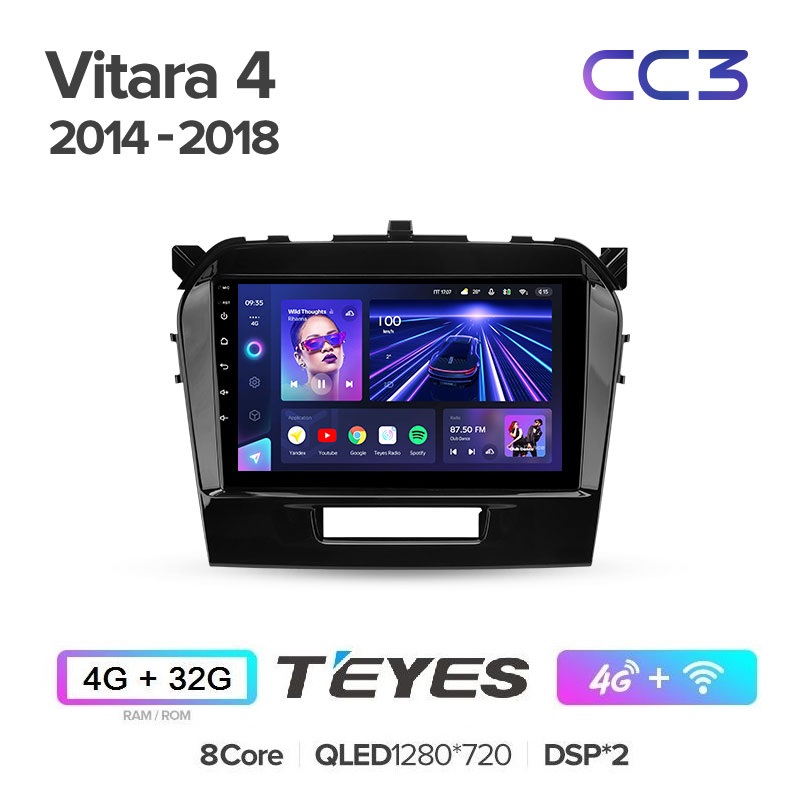 Автомобильная магнитола Teyes CC3 4/32Гб Suzuki Vitara 4 2014 - 2018 ANDROID