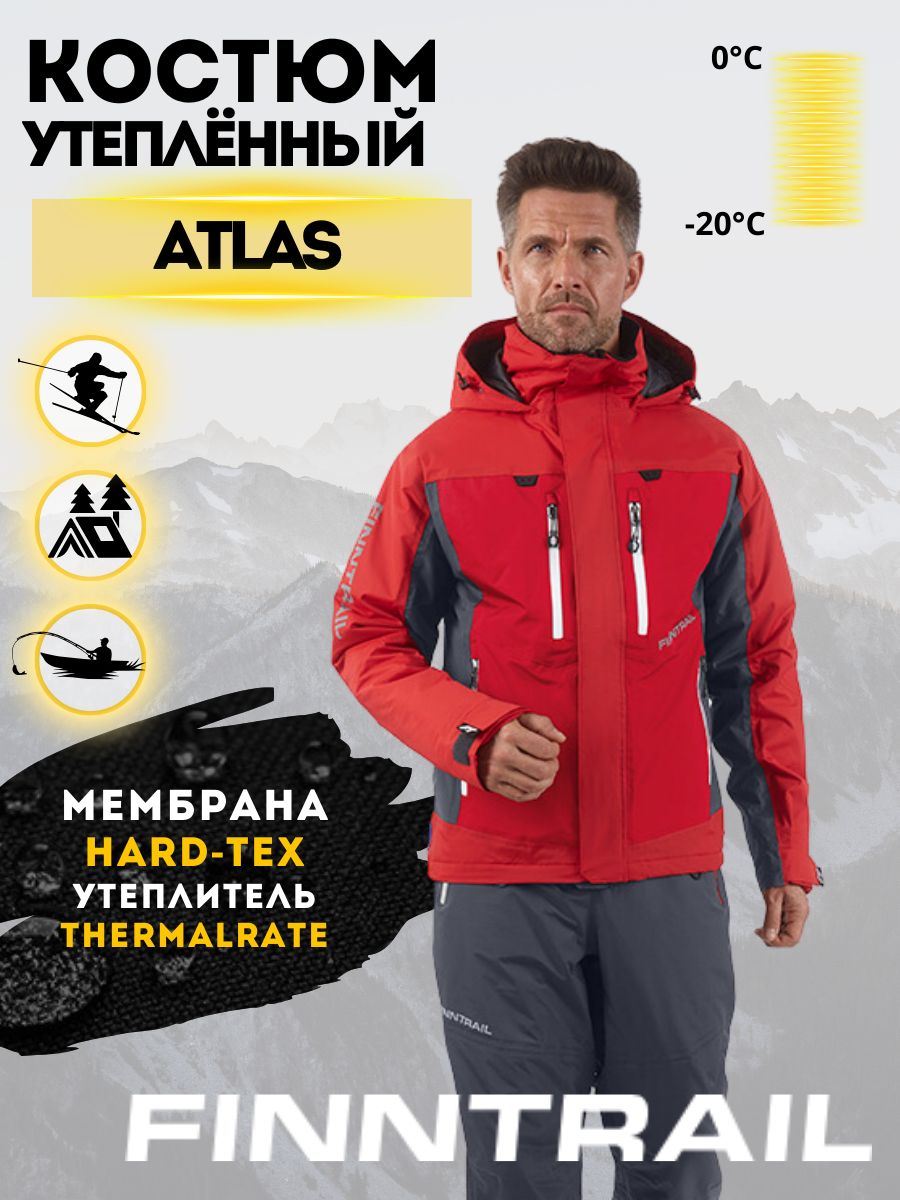 

Костюм мужской Finntrail Atlas красный; серый 54/180 RU, Atlas