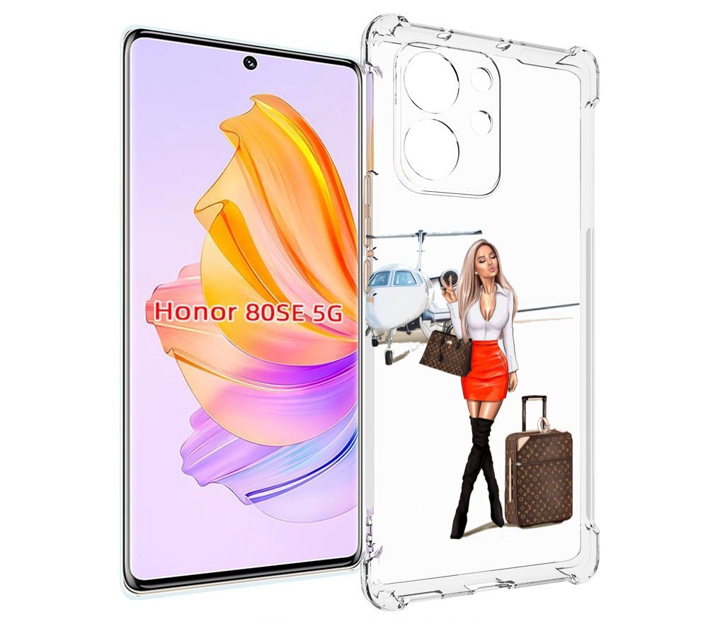

Чехол MyPads Деловая-девушка женский для Honor 80 SE, Прозрачный, Tocco