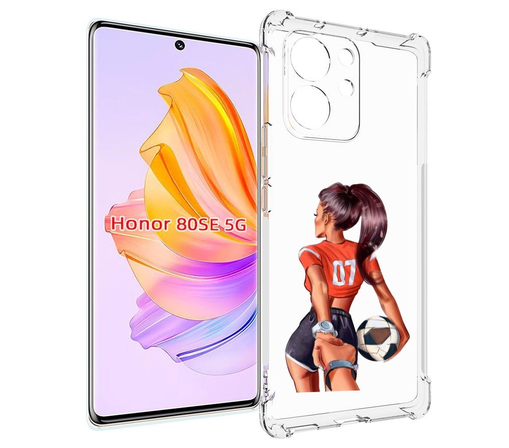 

Чехол MyPads Девушка-футболистка женский для Honor 80 SE, Прозрачный, Tocco