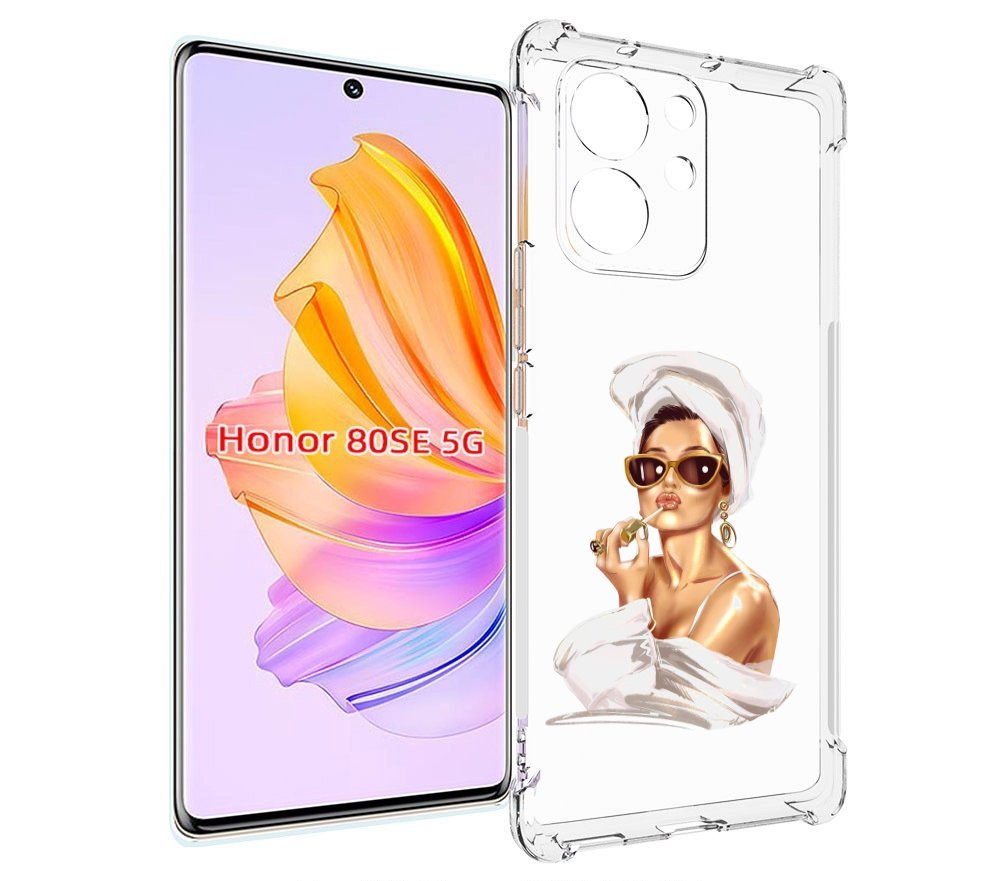 

Чехол MyPads Девушка-утром женский для Honor 80 SE, Прозрачный, Tocco