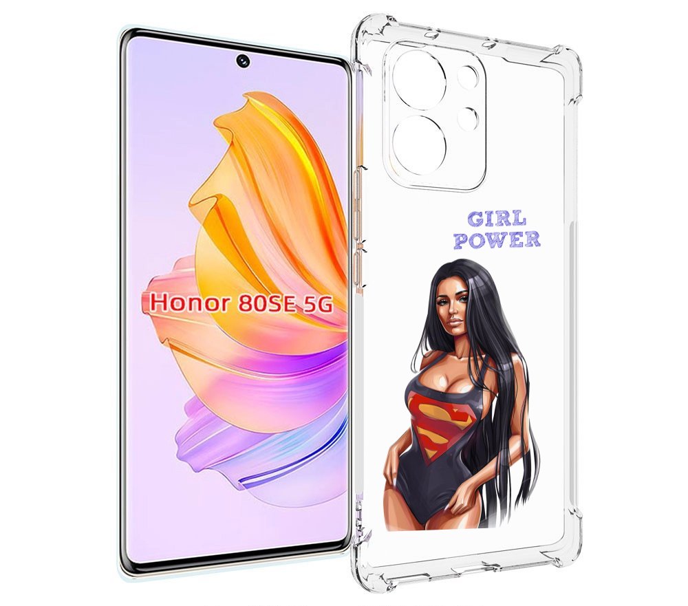

Чехол MyPads Девушка-супермен женский для Honor 80 SE, Прозрачный, Tocco
