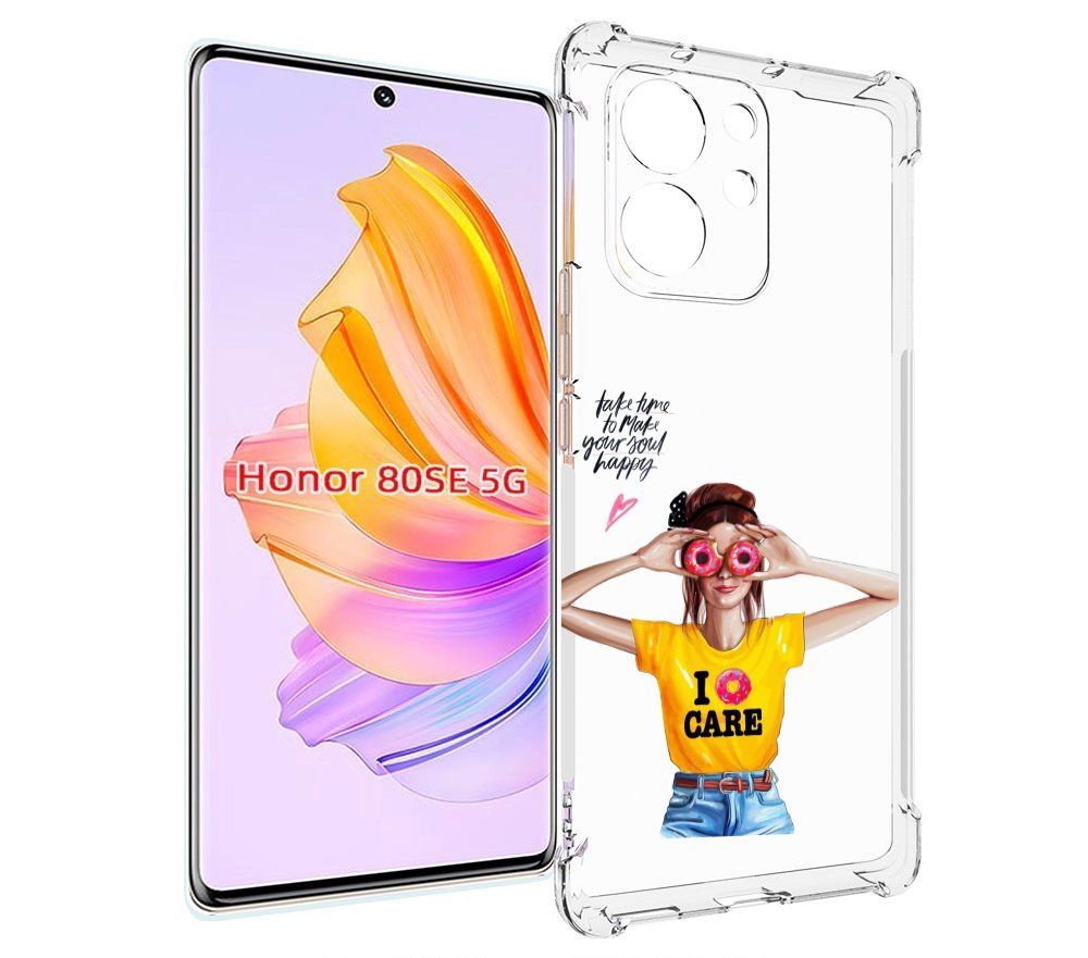 

Чехол MyPads Девушка-с-пончиками женский для Honor 80 SE, Прозрачный, Tocco