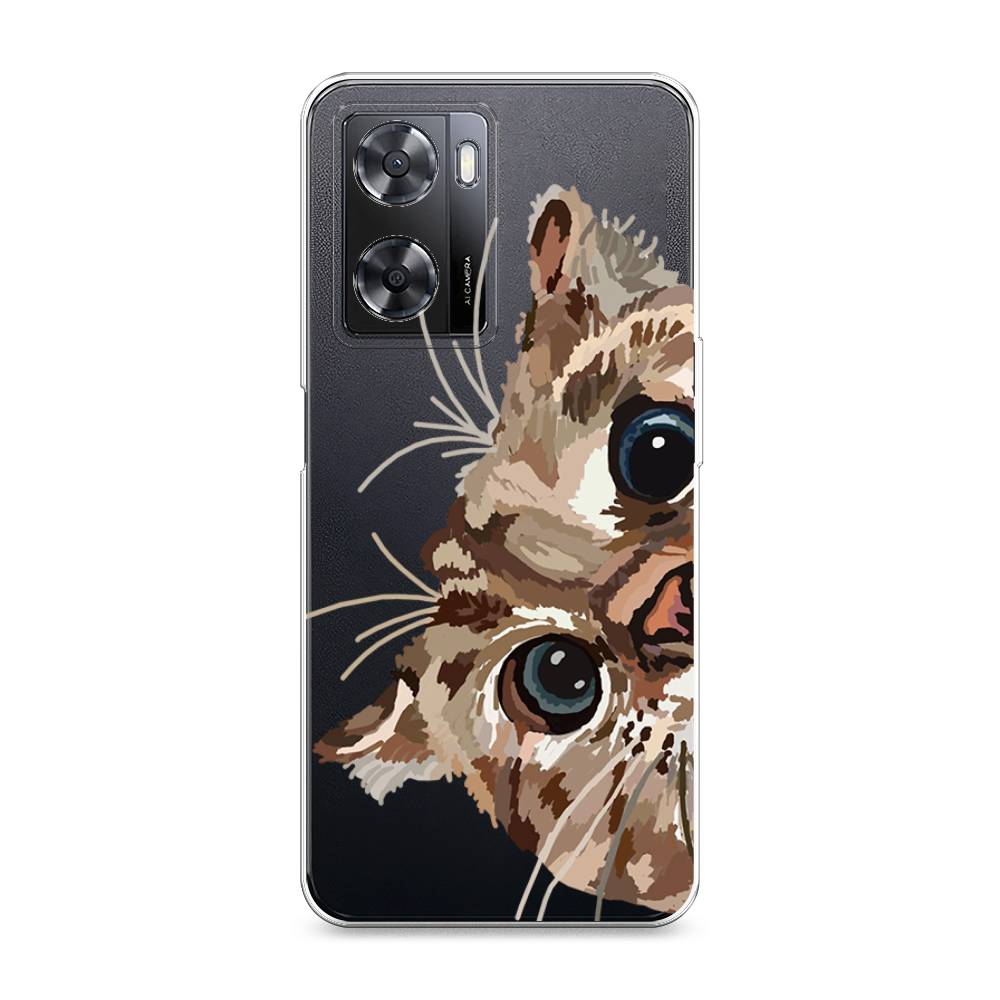 

Чехол на Oppo A57 4G "Любопытный кот", Коричневый;синий;черный, 2511850-1