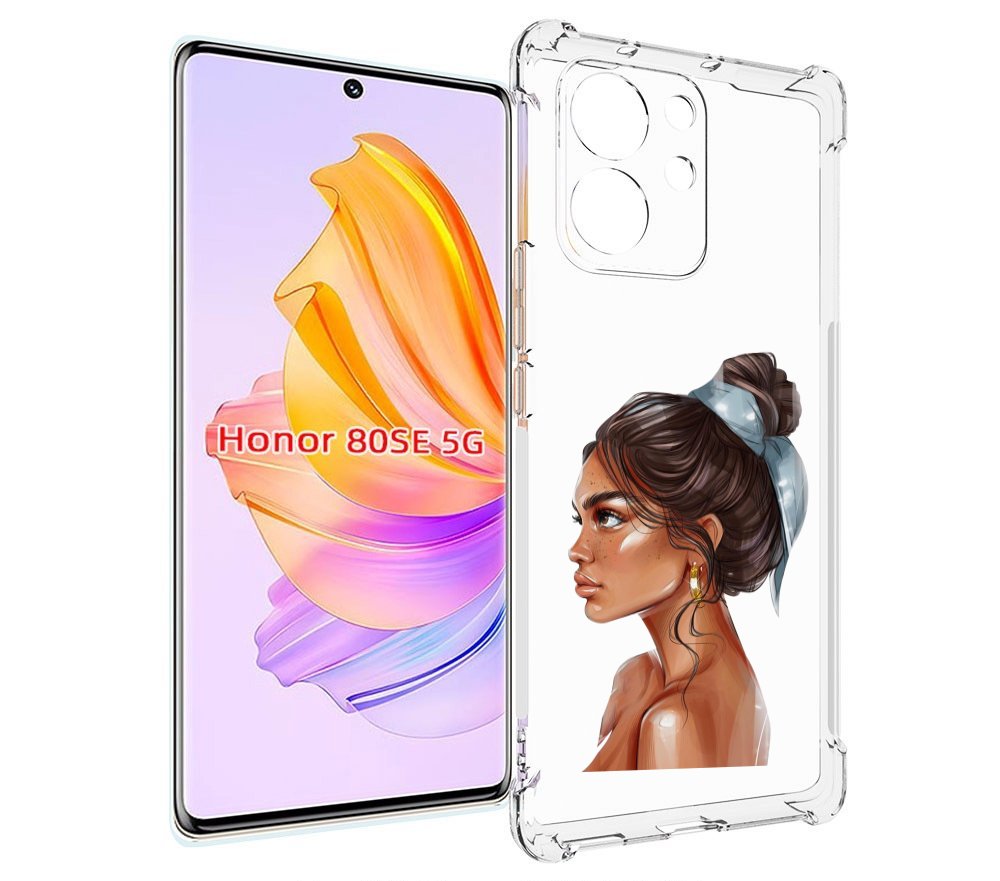 

Чехол MyPads Девушка-с-повязкой женский для Honor 80 SE, Прозрачный, Tocco