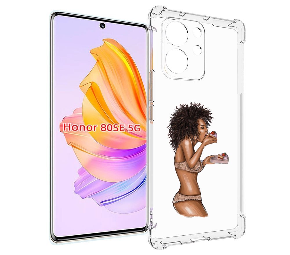 

Чехол MyPads Девушка-с-пирожными женский для Honor 80 SE, Прозрачный, Tocco