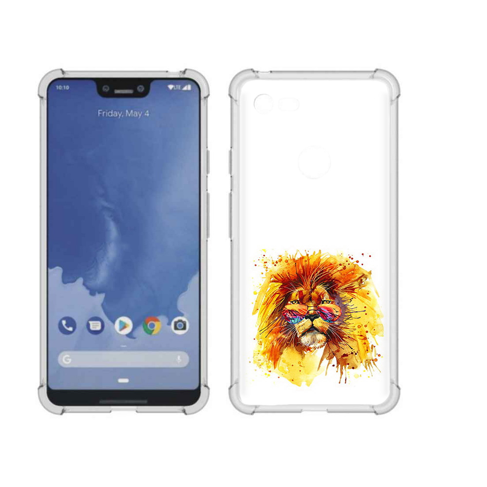 

Чехол MyPads Tocco для Google Pixel 3 XL лев в очках, Прозрачный, Tocco