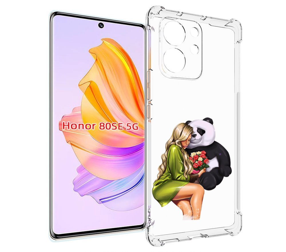 

Чехол MyPads Девушка-с-пандой-с-букетом женский для Honor 80 SE, Прозрачный, Tocco