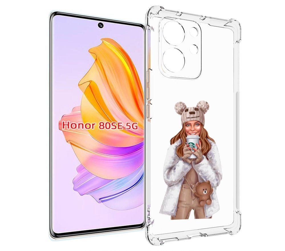 

Чехол MyPads Девушка-с-кофе-старбакс женский для Honor 80 SE, Прозрачный, Tocco