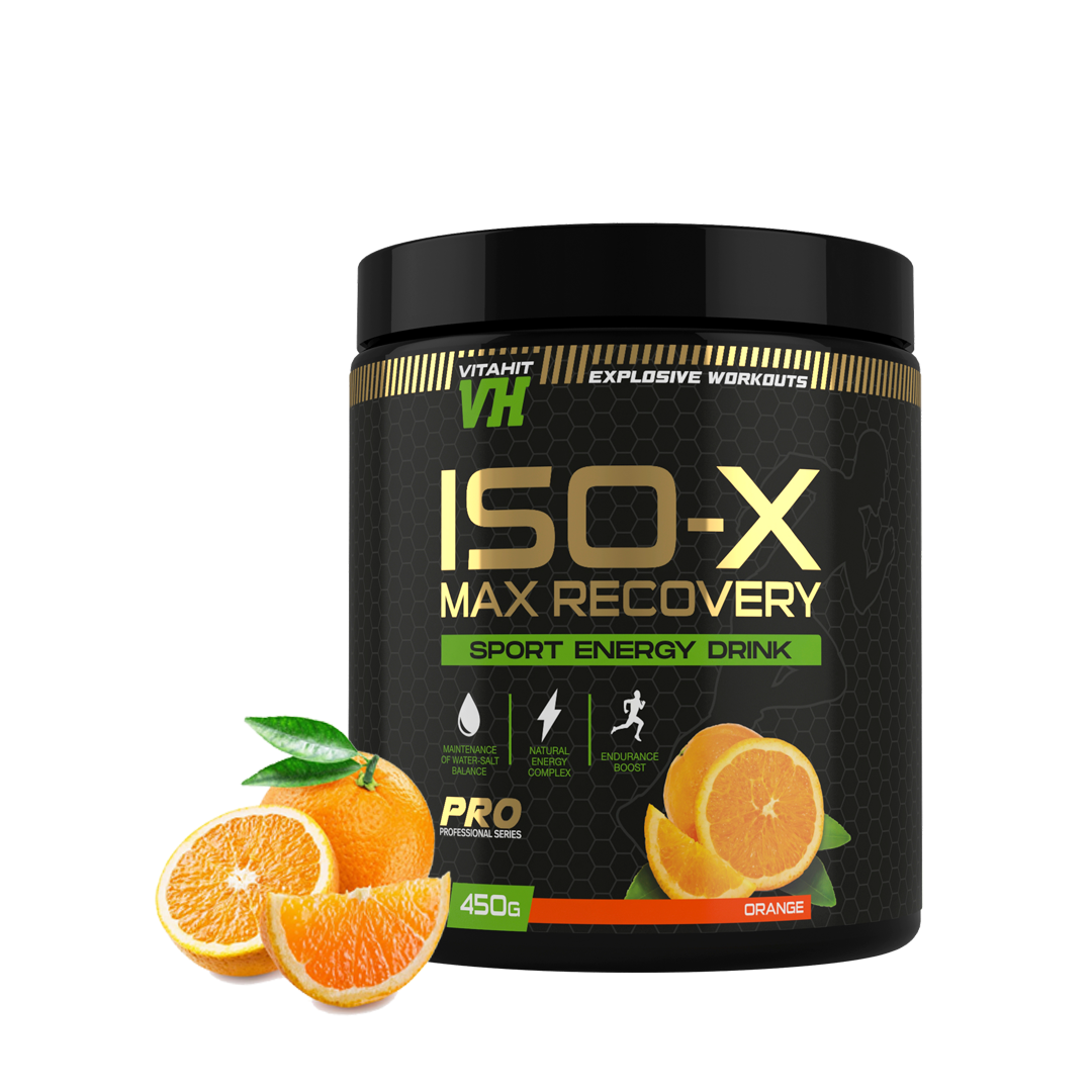 Изотонический напиток VITAHIT Iso-X Max Recovery банка 450 г Апельсин