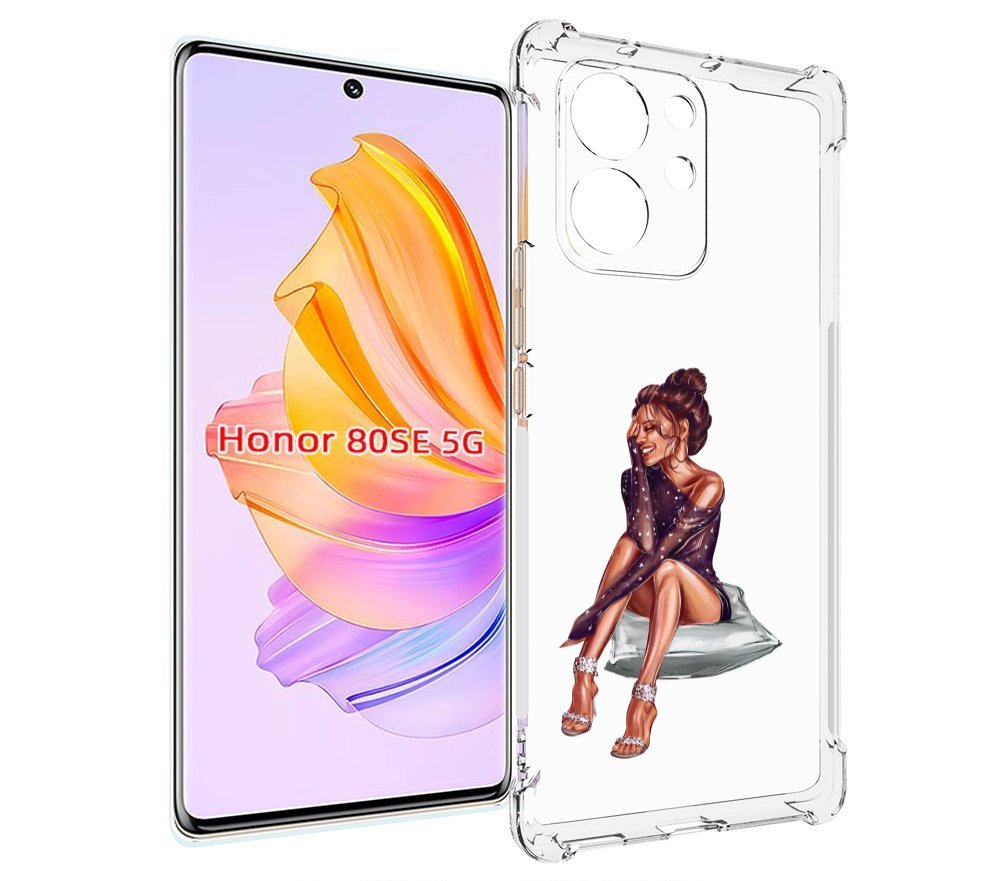 

Чехол MyPads Девушка-на-подушке женский для Honor 80 SE, Прозрачный, Tocco
