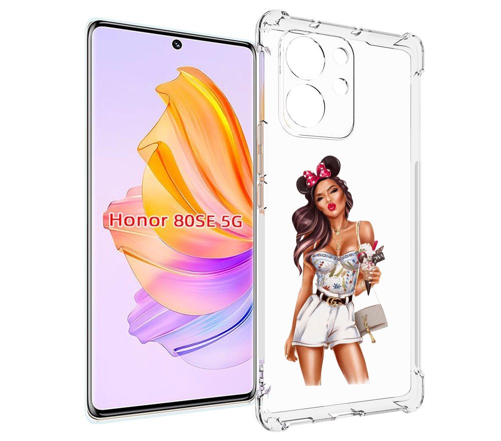 

Чехол MyPads Девушка-микки для Honor 80 SE, Прозрачный, Tocco