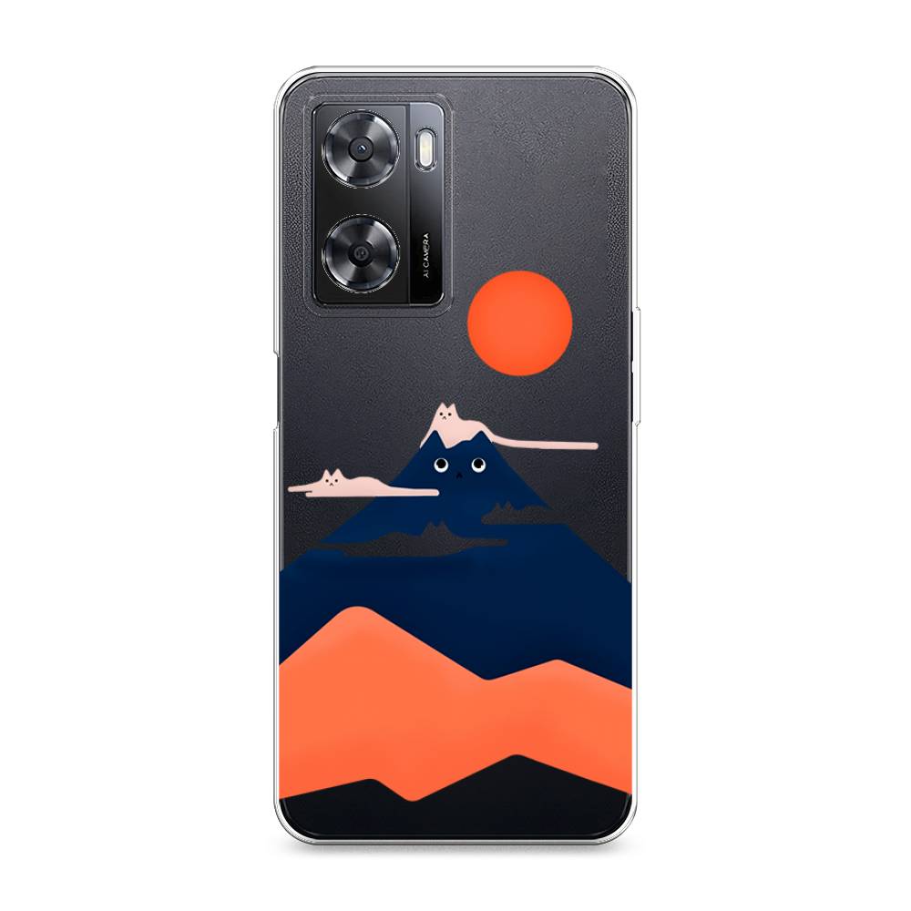

Чехол на Oppo A57 4G "Кот-гора", Черный;оранжевый, 2511850-4